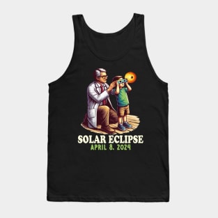 Total Solar Eclipse April 8 2024 Teacher Student Sun & Moon Solar Eclipse Glasses Tank Top